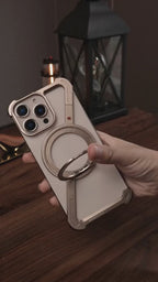 Slim Aluminum Metal Bumper Case with Magnetic Kickstand | Borderless Frameless Design | Z-Shape Shockproof Stand Cover