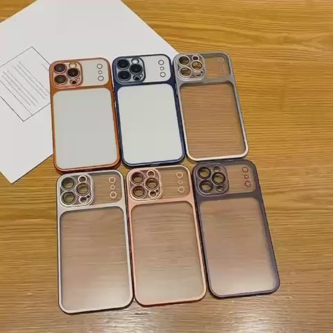 Matte Clear Electroplating Bumper Cover with Lens Protector for iPhone