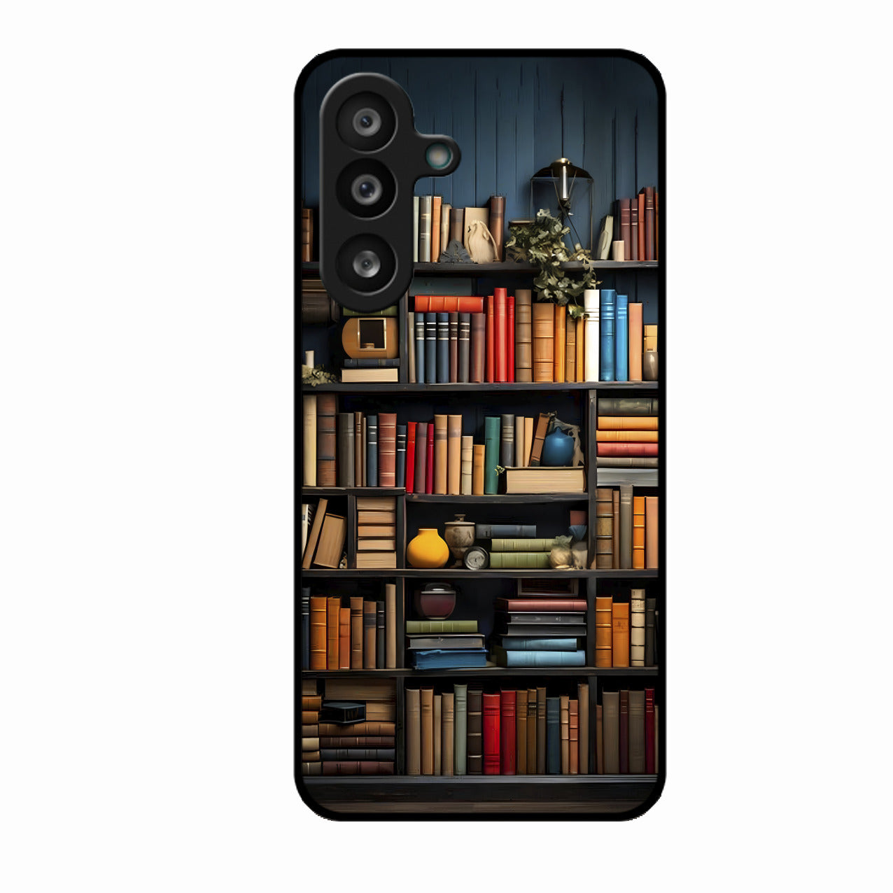 Colorful Bookshelf Art Glass Case Cover for Samsung Galaxy F56 5G