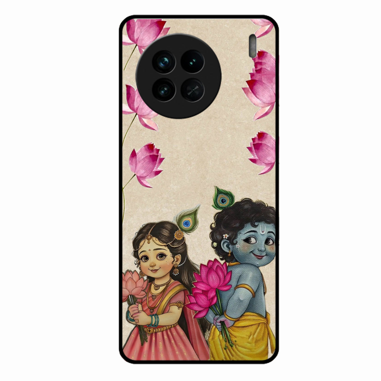 Krishna Eternal Lotus Glass Case for Vivo X90 5G