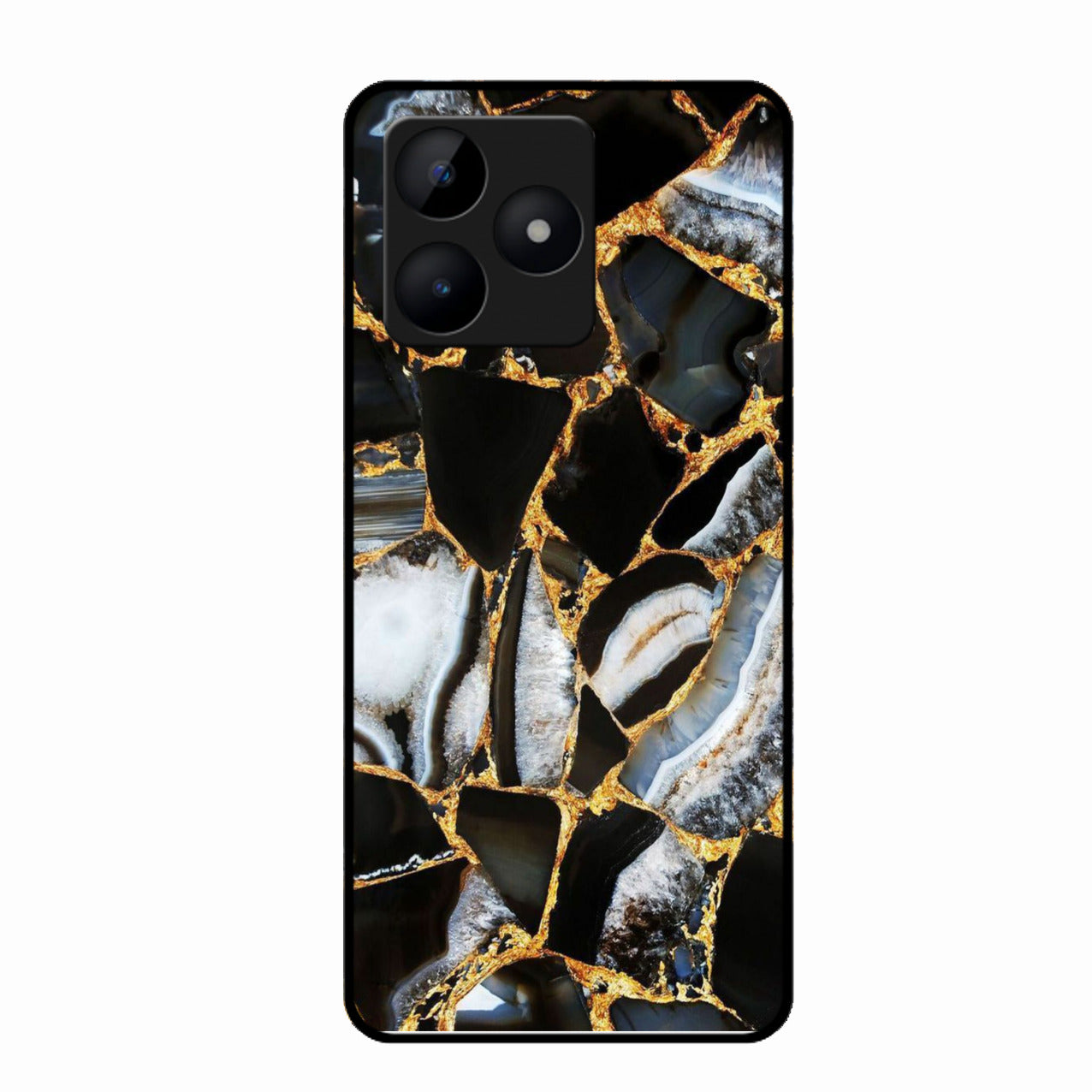 Black Gold Marble Glass Phone Case for Realme C53