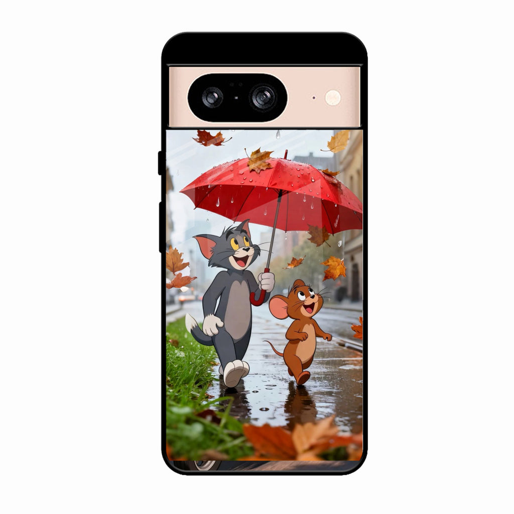 Rainy Day Cartoon Glass Phone Case for Google Pixel 9 Pro 5G