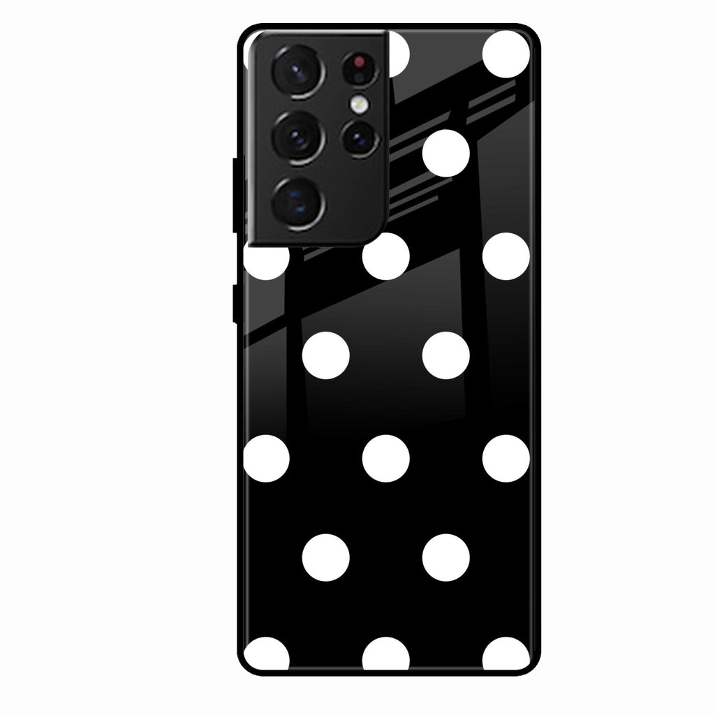 Classic Polka Dot Glass Phone Case for Samsung Galaxy S22 Ultra 5G