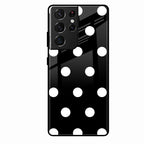 Classic Polka Dot Glass Phone Case for Samsung Galaxy S22 Ultra 5G