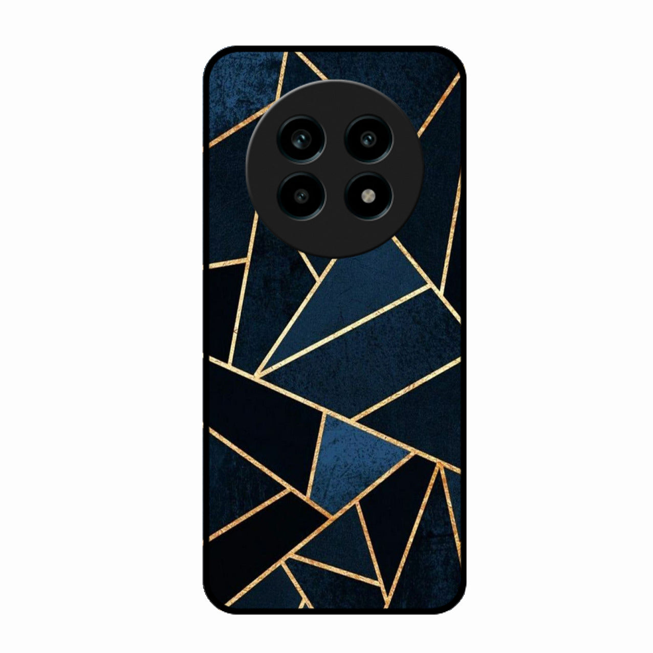 Midnight Gold Geometric Premium Glass Phone Case for Realme 13 Pro Plus 5G
