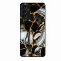 Black Gold Marble Glass Phone Case for Samsung Galaxy F15 5G