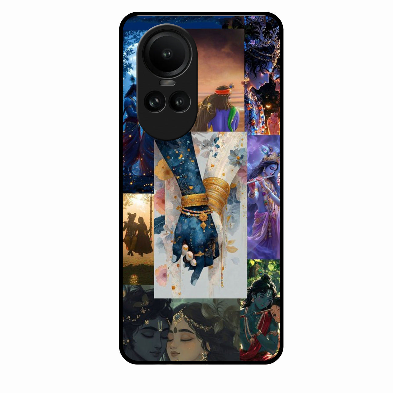 Eternal Radha Krishna Love Glass Phone Case for Oppo Reno 10 5G