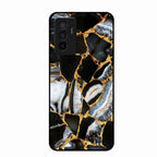 Black Gold Marble Glass Phone Case for Vivo Y75 4G