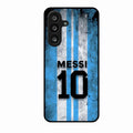 Blue Stripes Number 10 Football Glass Phone Case for Samsung Galaxy F56 5G