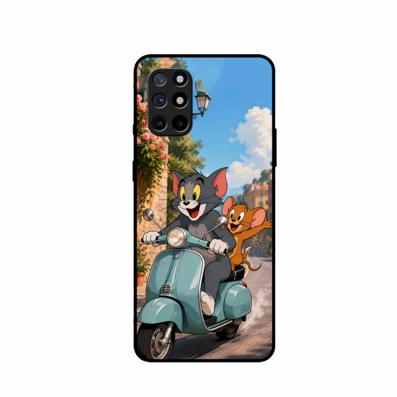 Cartoon Scooter Adventure Premium Glass Phone Case for Oneplus 8T