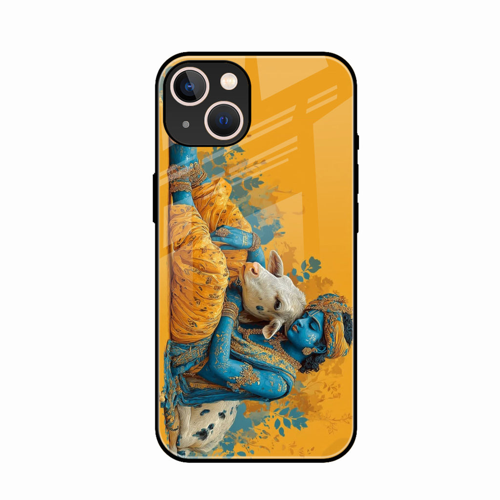 Divine Krishna Gopal Premium Glass Phone Case for iPhone 15