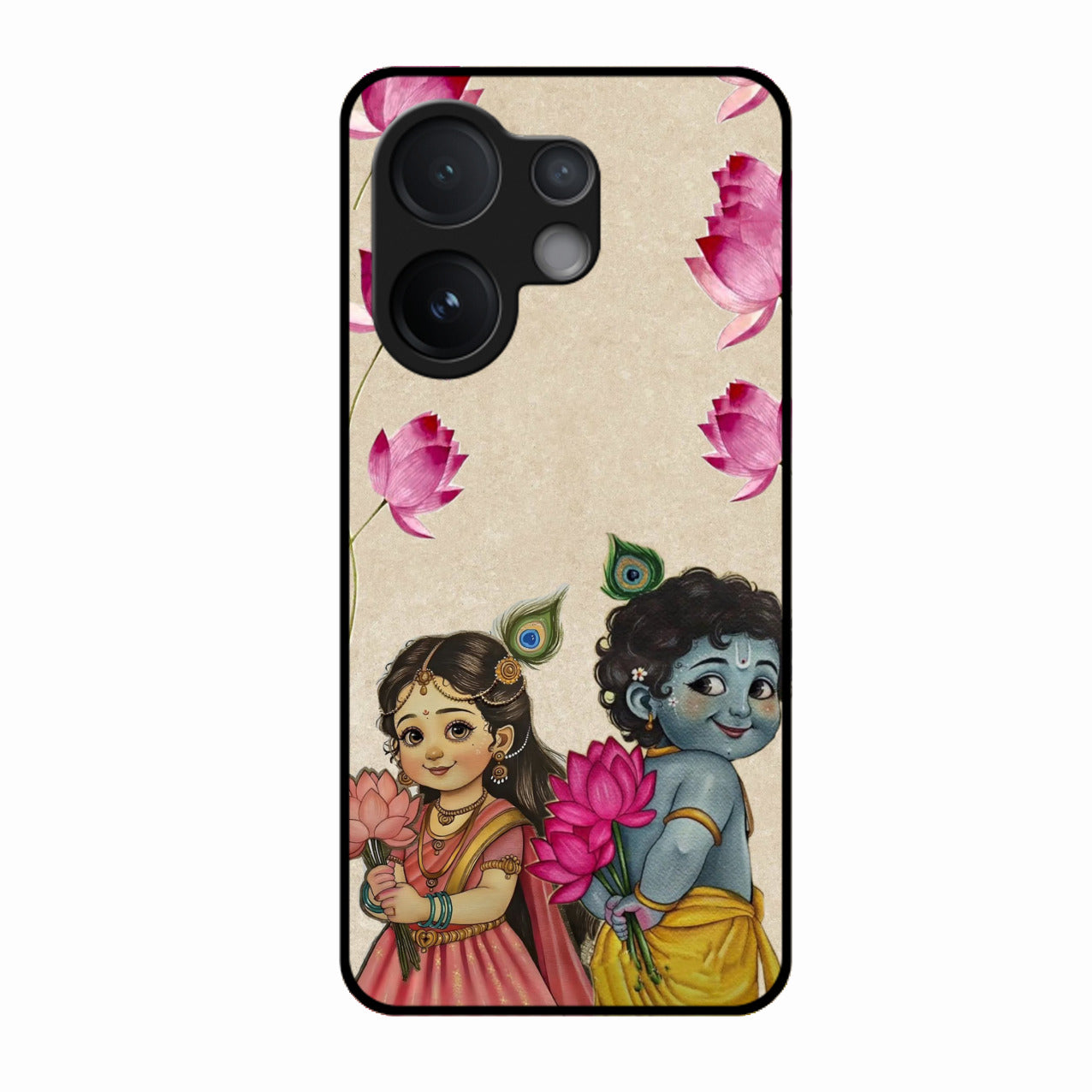 Krishna Eternal Lotus Glass Case for Vivo V60e 5G