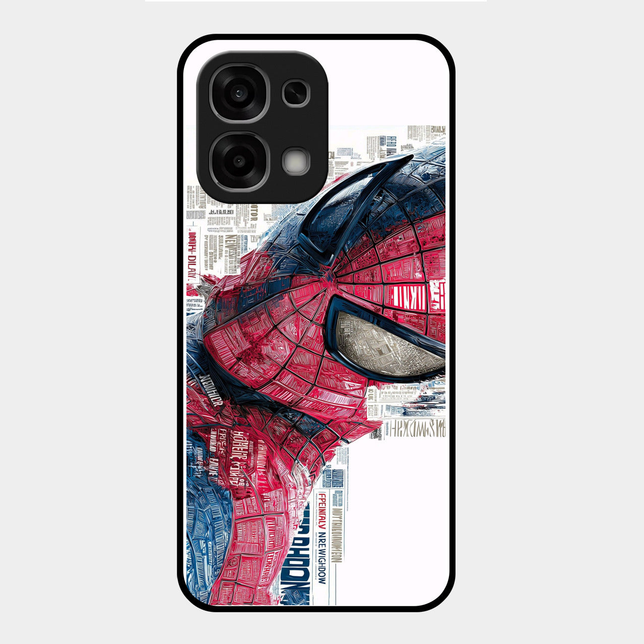 Red Blue Web Hero Glass Phone Cover for Oppo F33 5G