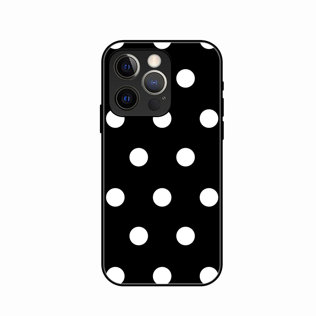 Classic Polka Dot Glass Phone Case for iPhone 14 Pro