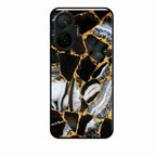 Black Gold Marble Glass Phone Case for Poco F7 5G