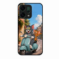 Cartoon Scooter Adventure Premium Glass Phone Case for Oppo Reno 14 5G