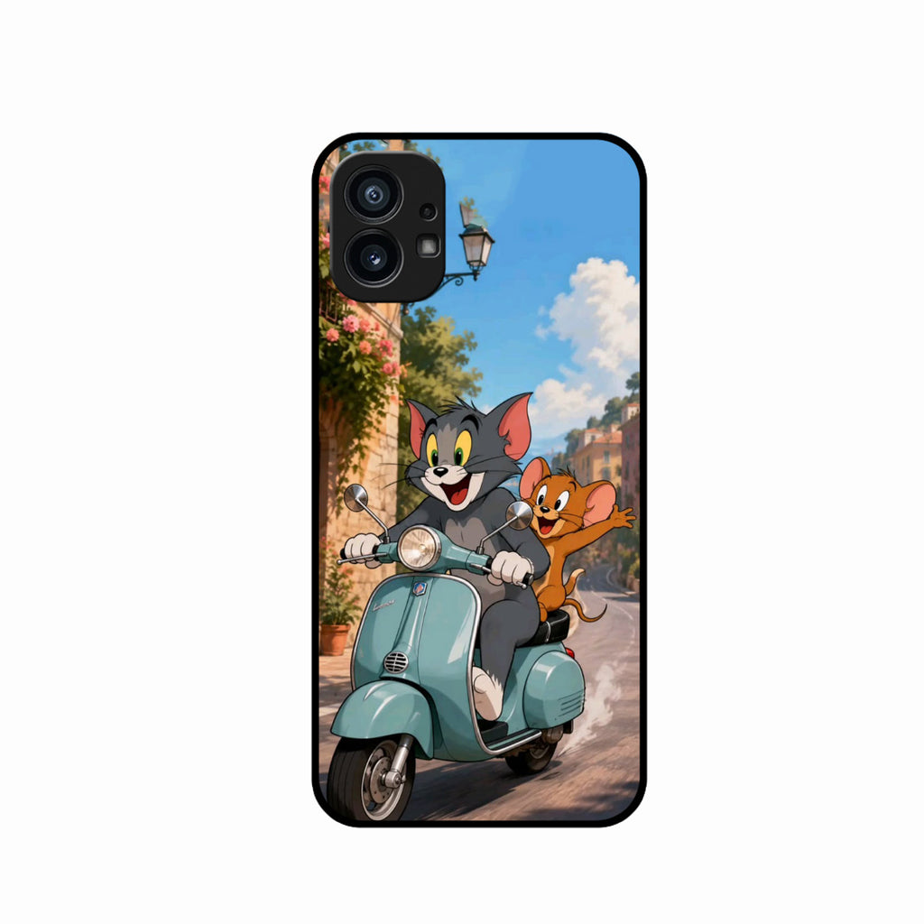 Cartoon Scooter Adventure Premium Glass Phone Case for Nothing Phone 1