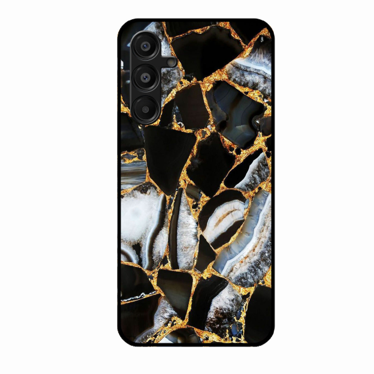 Black Gold Marble Glass Phone Case for Samsung Galaxy A16 5G