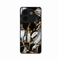 Black Gold Marble Glass Phone Case for iQOO Z9S Pro 5G