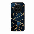 Midnight Gold Geometric Premium Glass Phone Case for Realme P1 5G