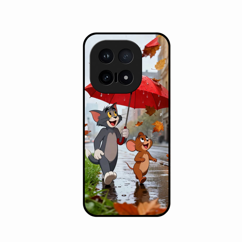 Rainy Day Cartoon Glass Phone Case for iQOO 15 5G