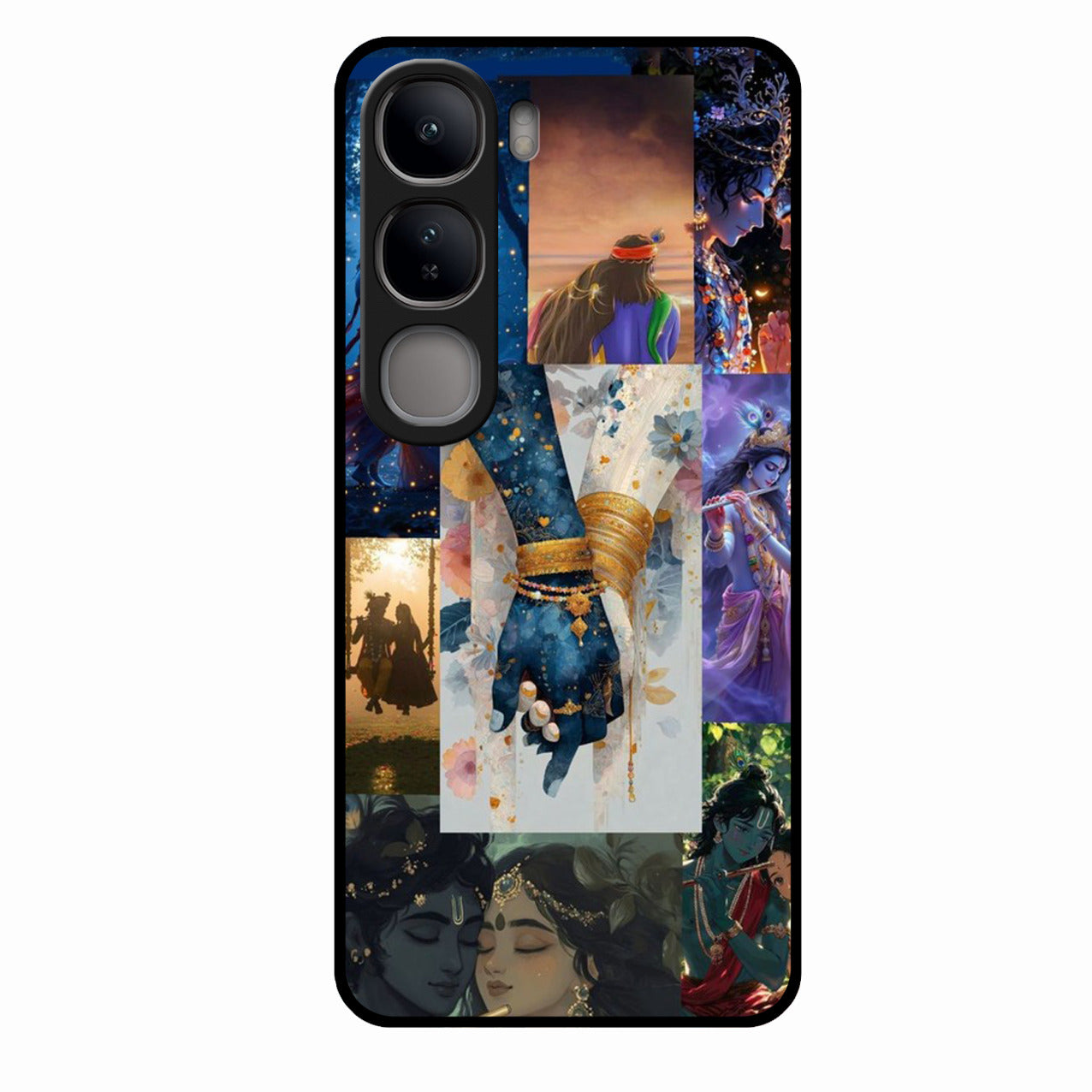 Eternal Radha Krishna Love Glass Phone Case for Vivo Y200 Pro 5G