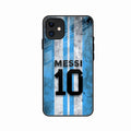 Blue Stripes Number 10 Football Glass Phone Case for iPhone 12
