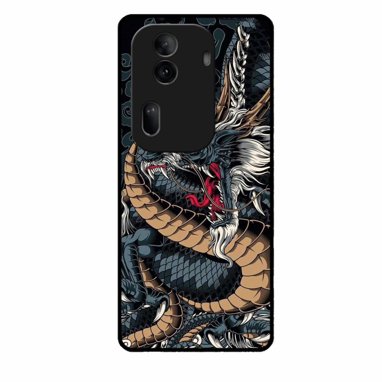 Midnight Dragon Glass Phone Case for Oppo Reno 11 Pro 5G
