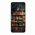 Colorful Bookshelf Art Glass Case Cover for Vivo V60 5G