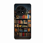 Colorful Bookshelf Art Glass Case Cover for Oneplus 13R 5G