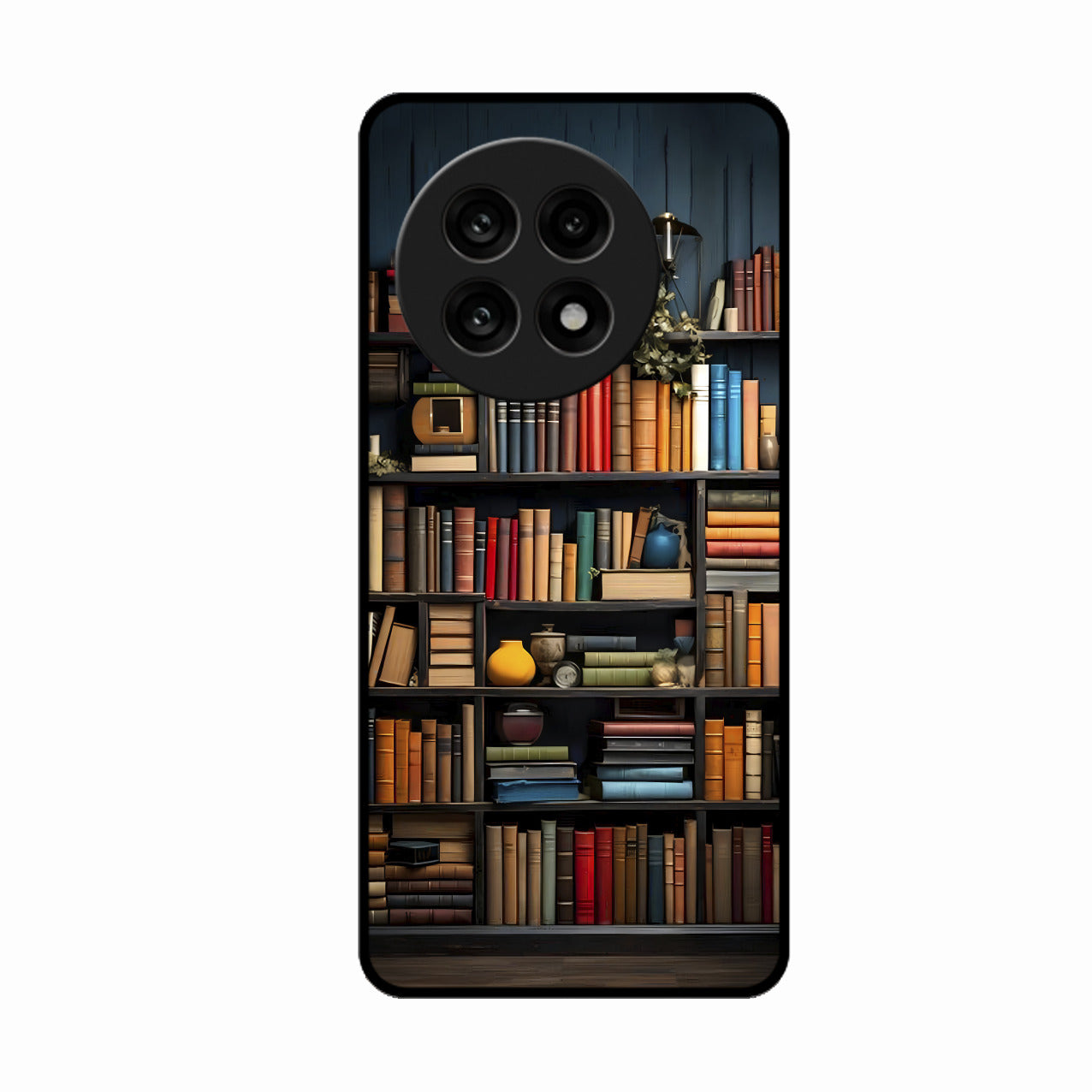 Colorful Bookshelf Art Glass Case Cover for Oneplus 13R 5G