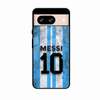 Blue Stripes Number 10 Football Glass Phone Case for Google Pixel 8A 5G