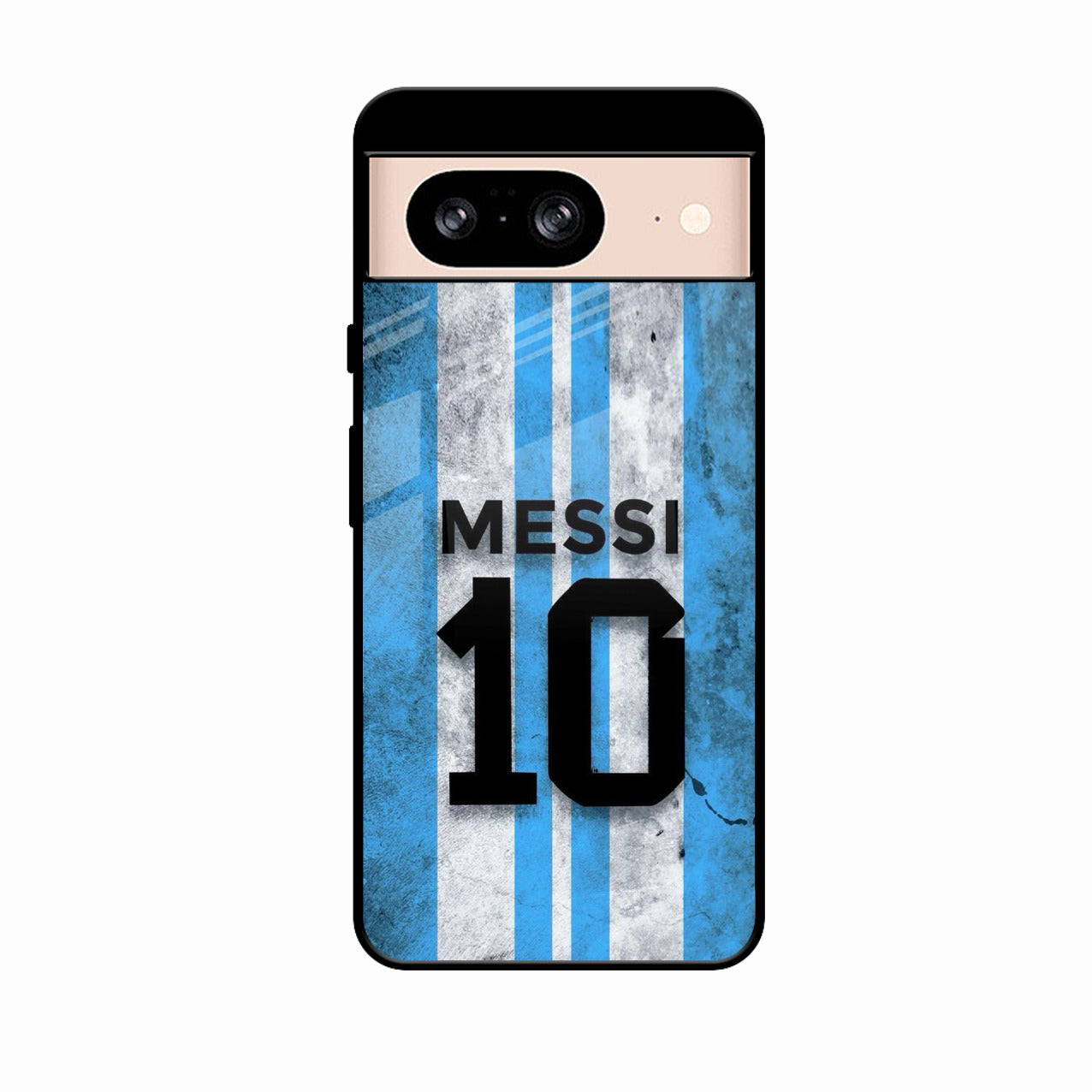 Blue Stripes Number 10 Football Glass Phone Case for Google Pixel 8A 5G