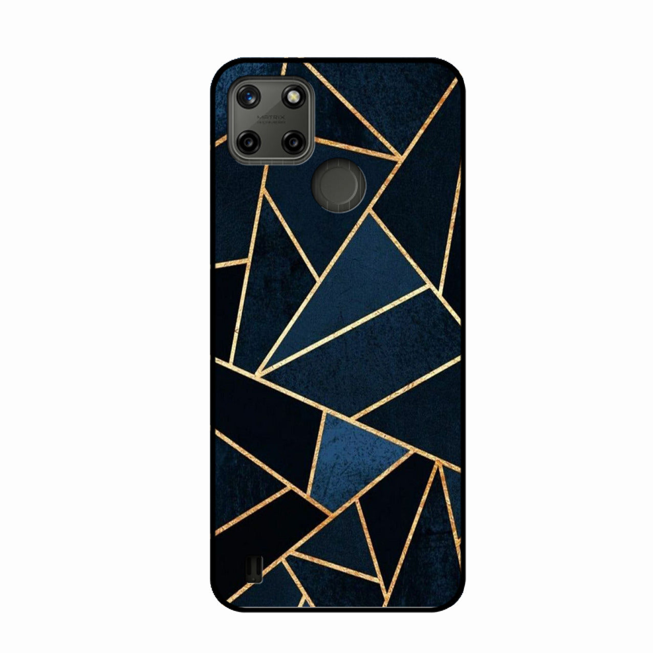 Midnight Gold Geometric Premium Glass Phone Case for Realme C25Y