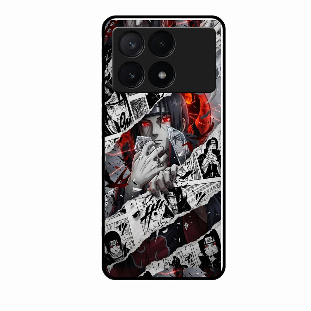 Itachi Uchiha Manga Collage Glass Phone Case for Poco X6 Pro 5G