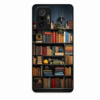 Colorful Bookshelf Art Glass Case Cover for Redmi Note 10 Pro Max