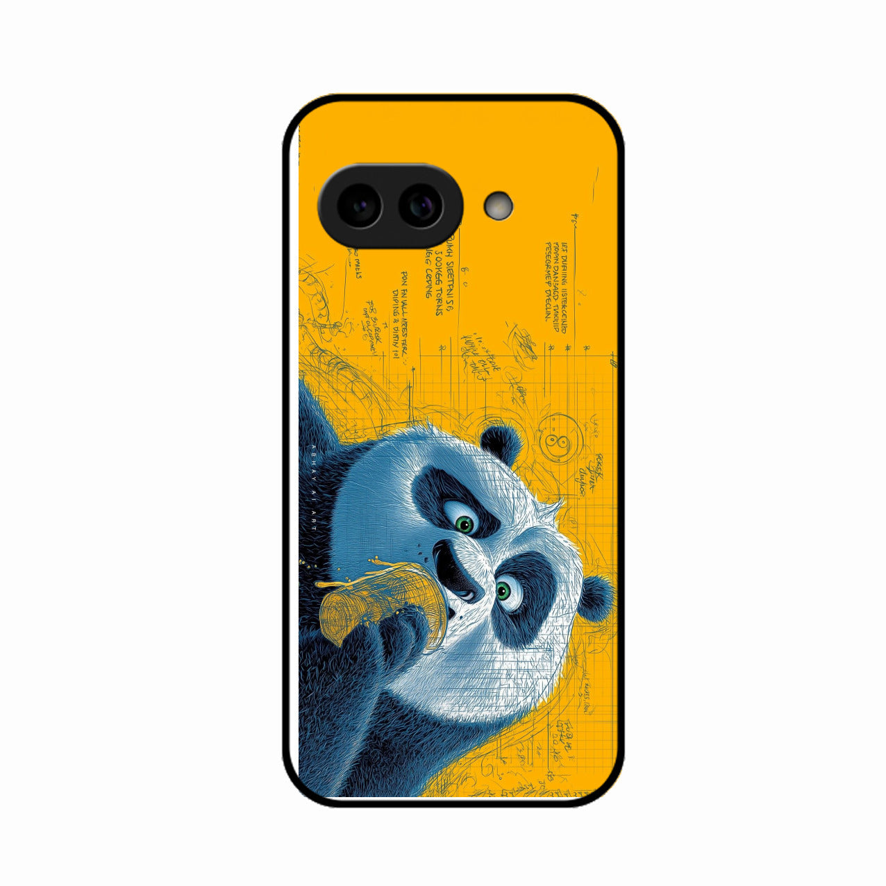 Cute Panda Sketch Premium Glass Phone Case for Google Pixel 10A 5G