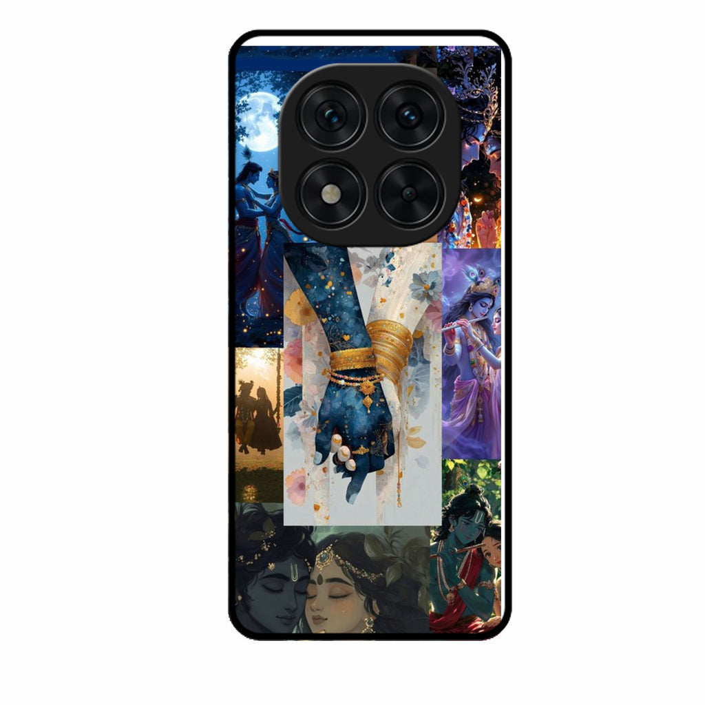 Eternal Radha Krishna Love Glass Phone Case for Poco X7 5G