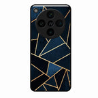 Midnight Gold Geometric Premium Glass Phone Case for Oppo Find X8 Pro 5G