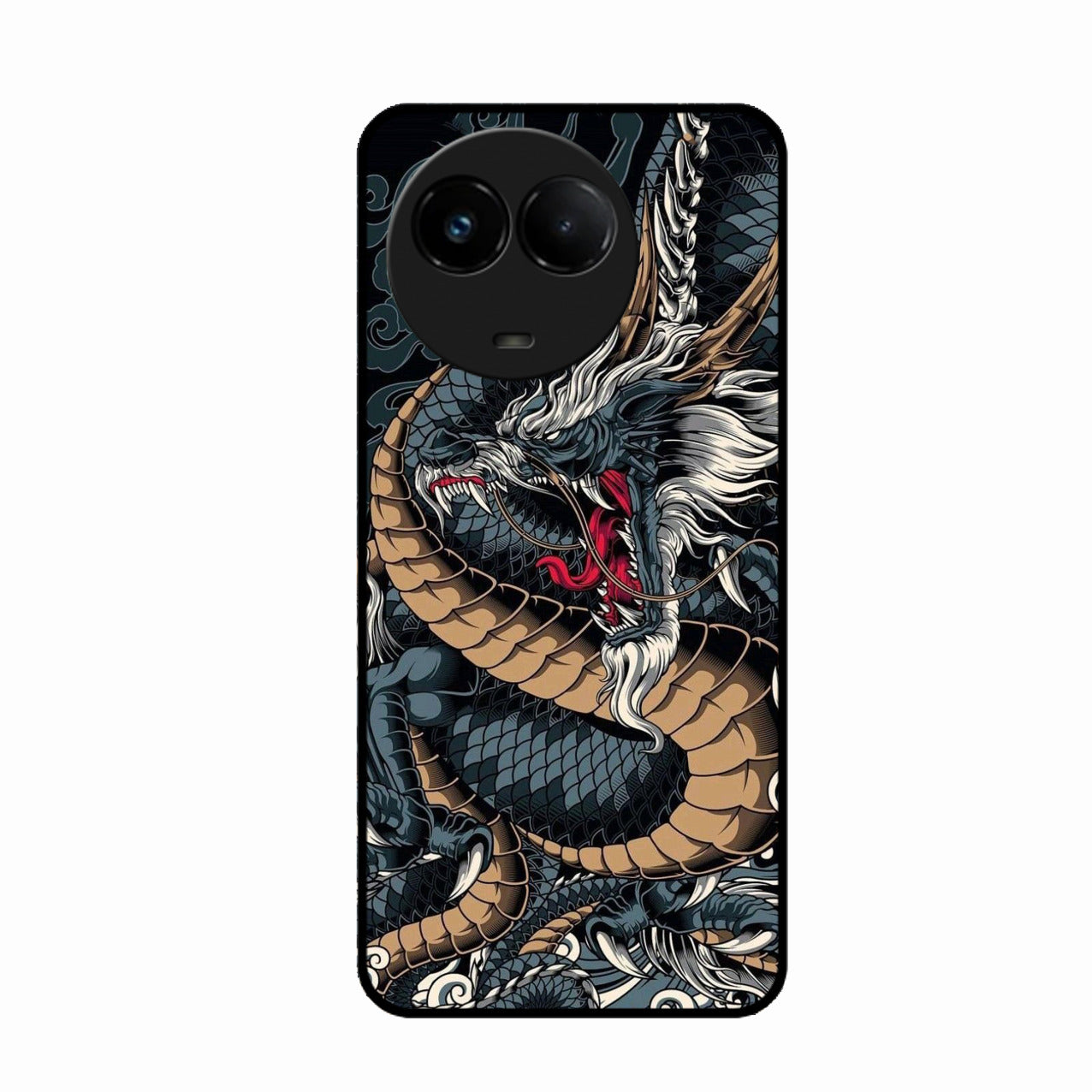 Midnight Dragon Glass Phone Case for Realme C67 5G