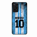 Blue Stripes Number 10 Football Glass Phone Case for Redmi Note 11 Pro Plus 5G