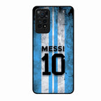 Blue Stripes Number 10 Football Glass Phone Case for Redmi Note 11 Pro Plus 5G