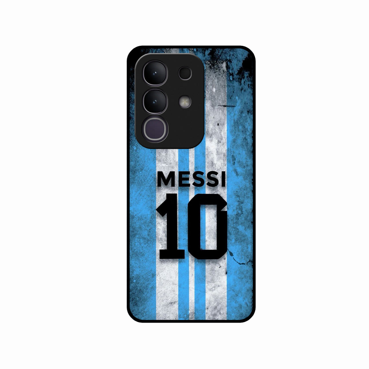 Blue Stripes Number 10 Football Glass Phone Case for iQOO Z10x 5G