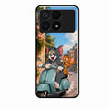 Cartoon Scooter Adventure Premium Glass Phone Case for Poco X6 Pro 5G