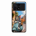 Cartoon Scooter Adventure Premium Glass Phone Case for Poco X6 Pro 5G