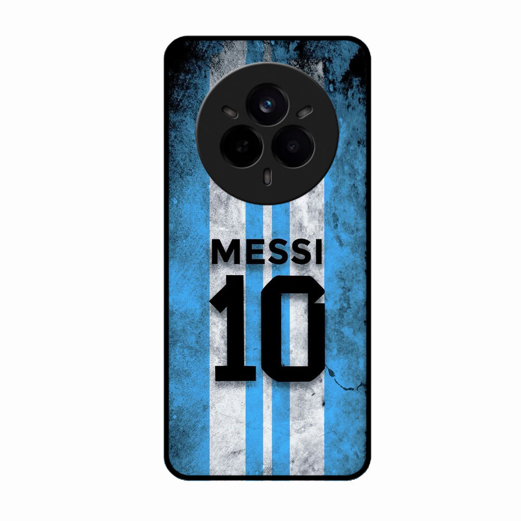 Blue Stripes Number 10 Football Glass Phone Case for Realme 14 Pro 5G