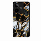 Black Gold Marble Glass Phone Case for Realme Gt 7T 5G