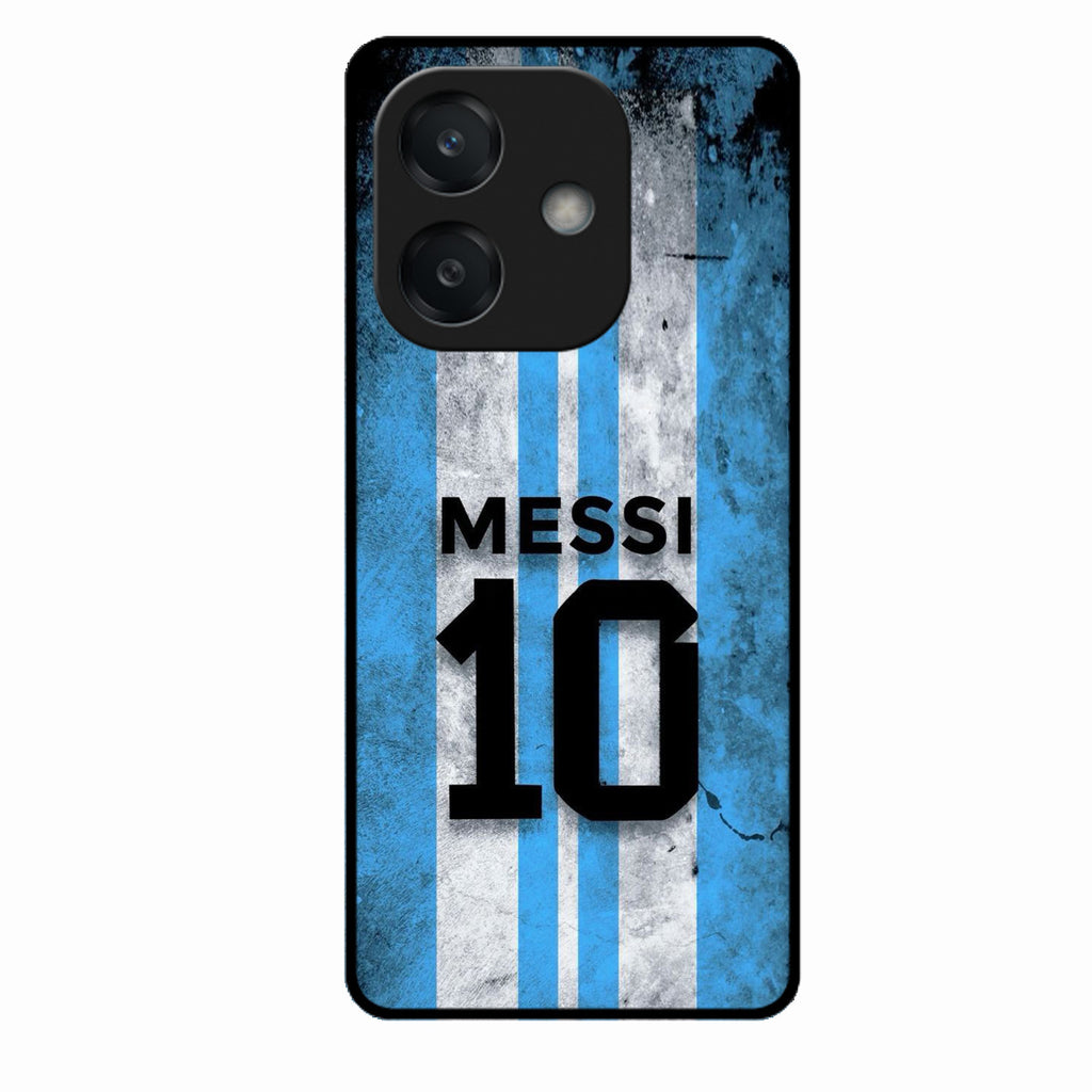 Blue Stripes Number 10 Football Glass Phone Case for Oppo A3X 5G