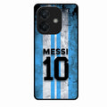Blue Stripes Number 10 Football Glass Phone Case for Oppo A3X 5G