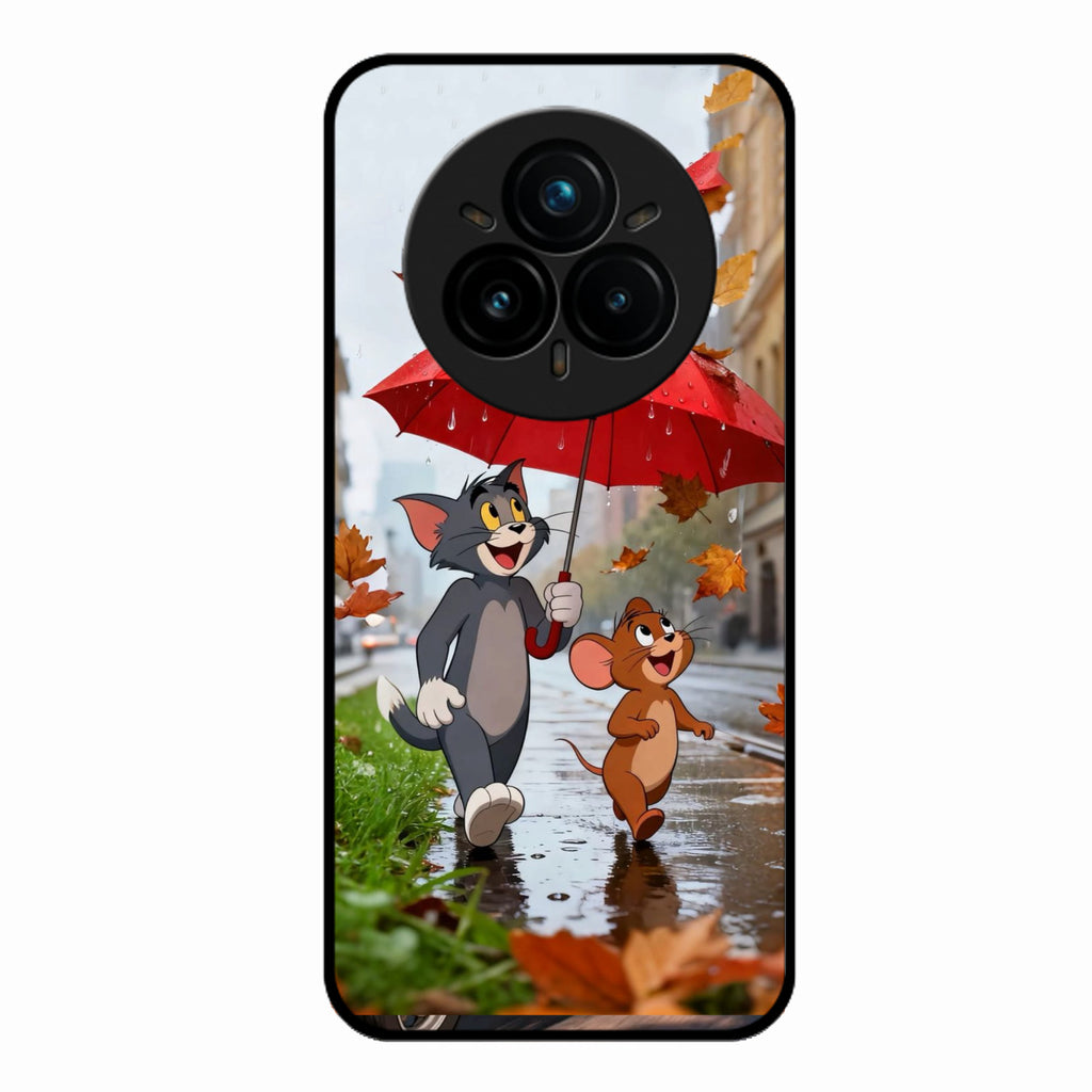 Rainy Day Cartoon Glass Phone Case for Realme 14 Pro Plus 5G